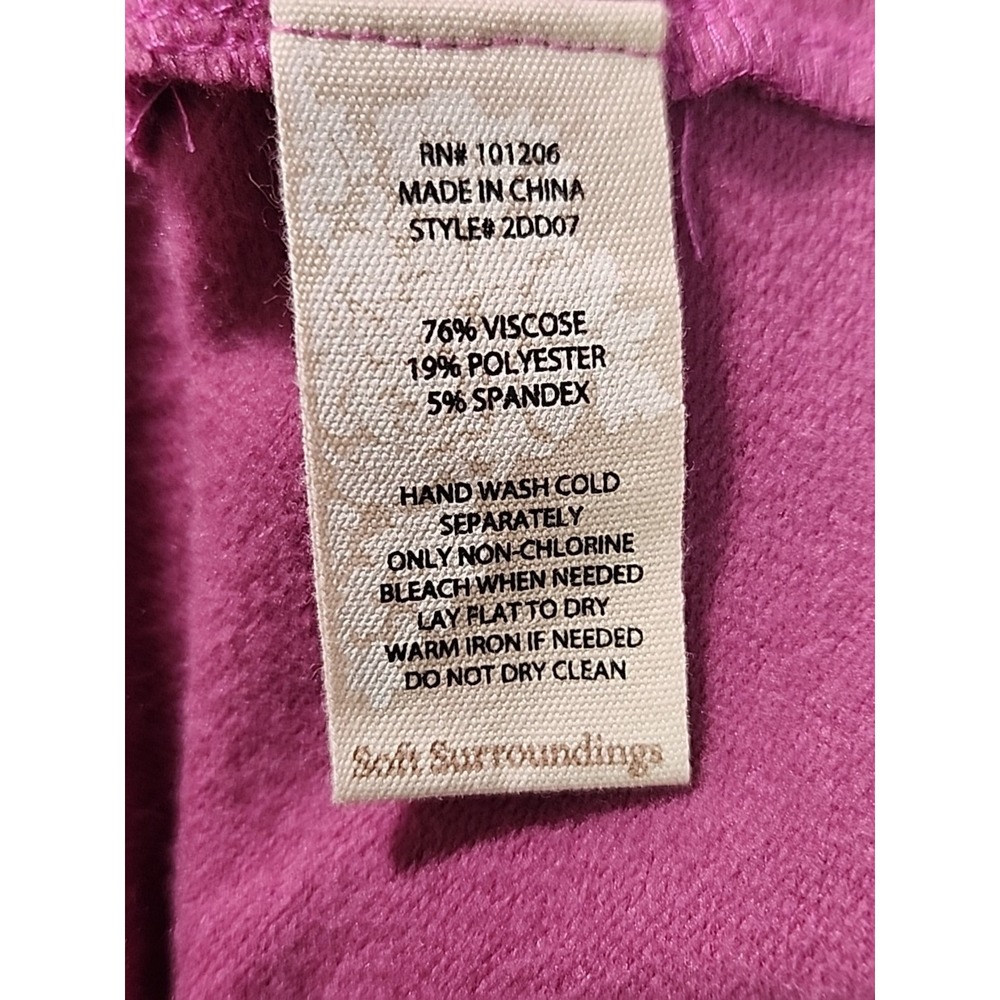 Soft Surroundings Womens XL Purple Henley Oversized Minimal Comfort Minimal Cozy - Picture 8 of 9